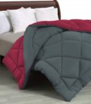 BetaDivine Solid Double Comforter (Microfiber, Maroon, Grey)